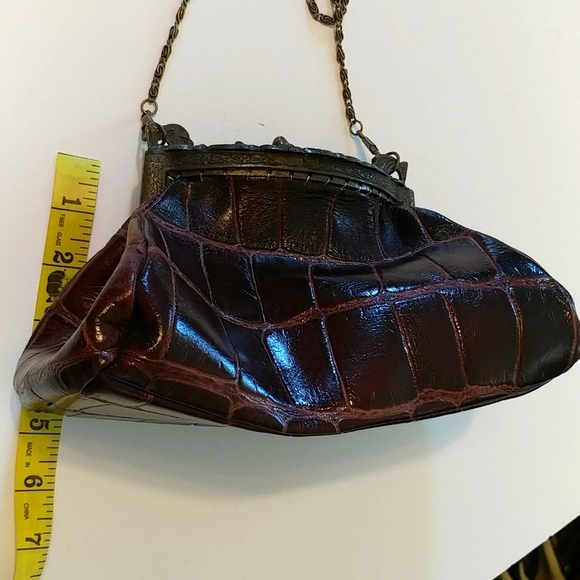 Browns Couture Leather Crossbody Clutch Purse - Picture 10 of 13